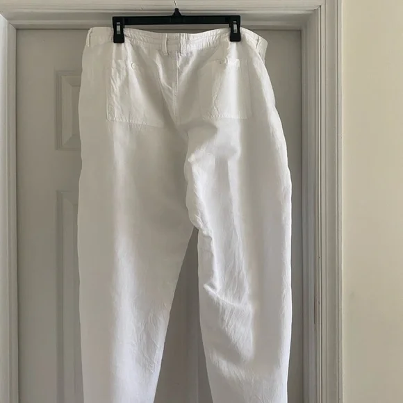 White Linen Pants - Picture 3 of 4